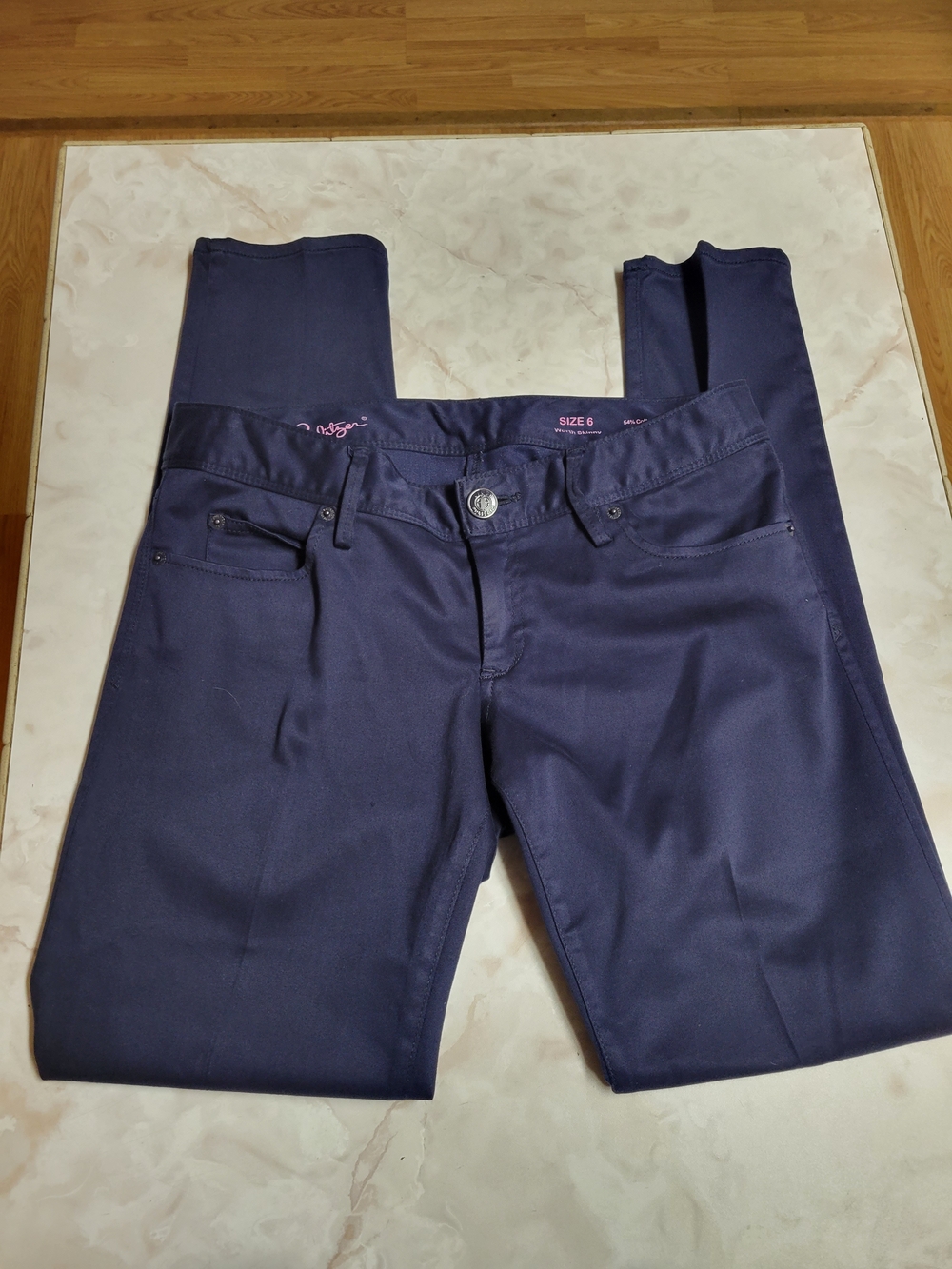 Lilly Pulitzer Worth Skinny Pants Women’s Size 6 Navy Stretch Mid Rise Ankle